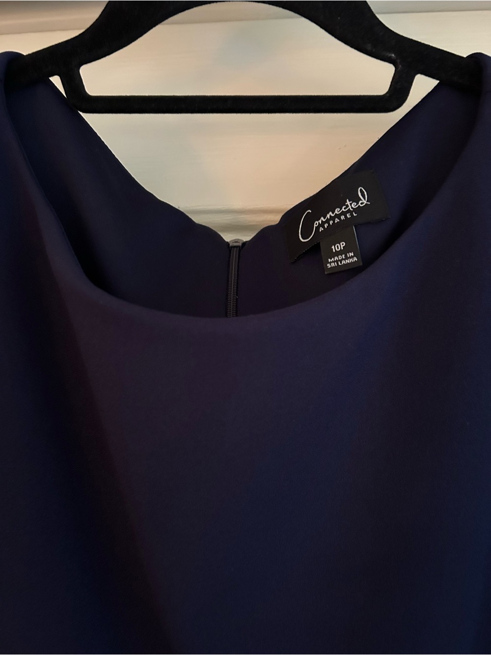 connected apparel Navy Cape-Overlay Jumpsuit - Picture 6 of 6